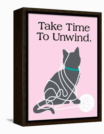 Take Time to Unwind-Cat is Good-Framed Stretched Canvas