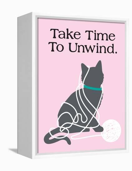 Take Time to Unwind-Cat is Good-Framed Stretched Canvas