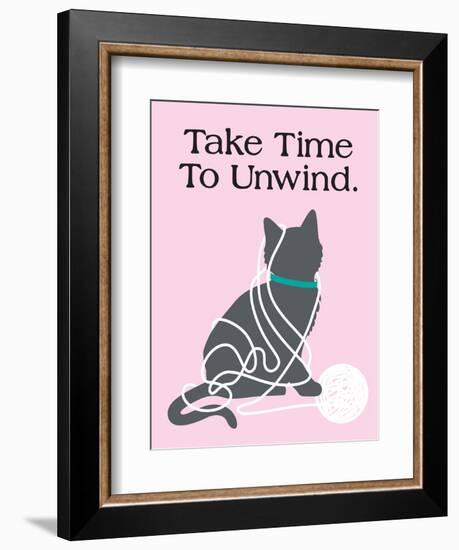 Take Time to Unwind-Cat is Good-Framed Art Print