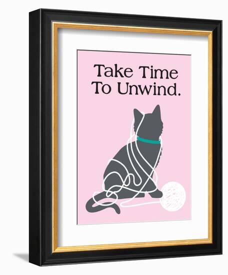 Take Time to Unwind-Cat is Good-Framed Art Print