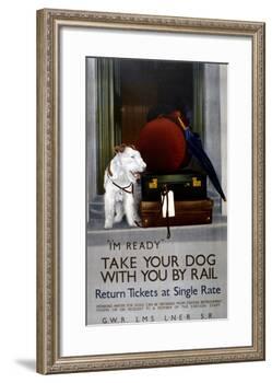 Take Your Dog with You by Rail,1923-1947-null-Framed Giclee Print
