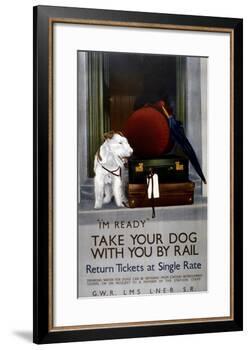 Take Your Dog with You by Rail,1923-1947-null-Framed Giclee Print
