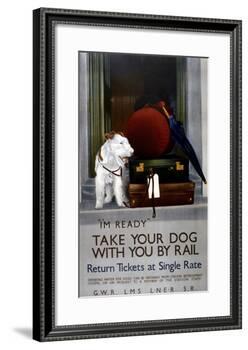 Take Your Dog with You by Rail,1923-1947-null-Framed Giclee Print