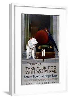Take Your Dog with You by Rail,1923-1947-null-Framed Giclee Print