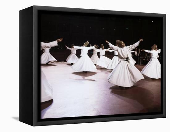 Taken at the Royal Albert Hall, London, the Whirling Dervishes of Konya, Turkey, Eurasia-Adam Woolfitt-Framed Premier Image Canvas