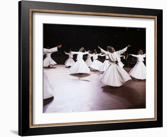 Taken at the Royal Albert Hall, London, the Whirling Dervishes of Konya, Turkey, Eurasia-Adam Woolfitt-Framed Photographic Print