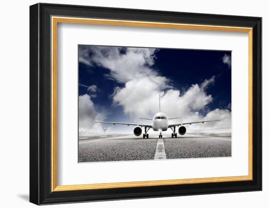 Takeoff Plane in Airport-Policas-Framed Photographic Print