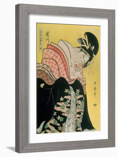 Takigawa from the Tea-House, Ogi-Kitagawa Utamaro-Framed Giclee Print