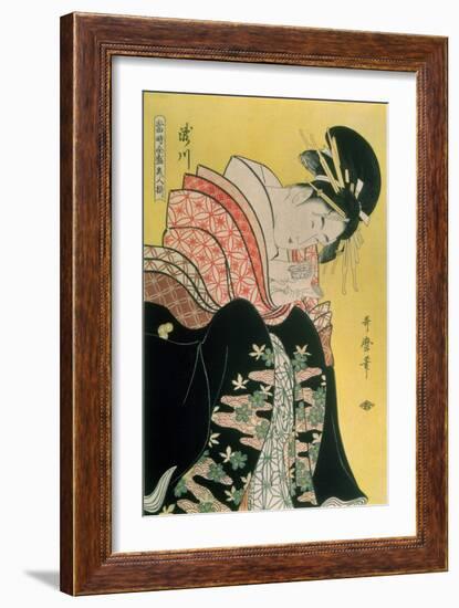 Takigawa from the Tea-House, Ogi-Kitagawa Utamaro-Framed Giclee Print