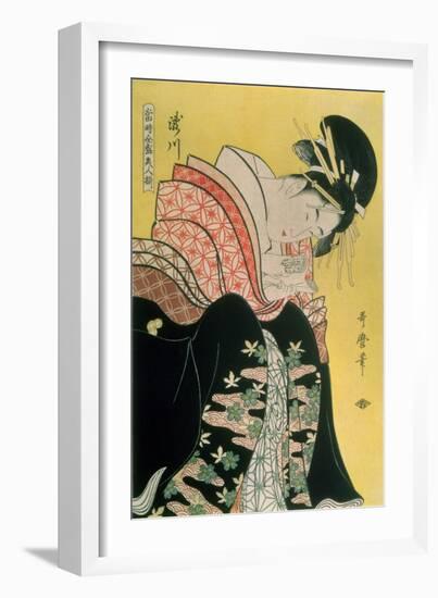 Takigawa from the Tea-House, Ogi-Kitagawa Utamaro-Framed Giclee Print