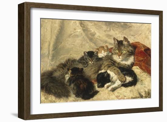 Taking a Cat Nap-Henriette Ronner-Knip-Framed Giclee Print