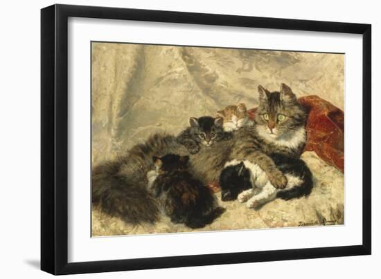 Taking a Cat Nap-Henriette Ronner-Knip-Framed Giclee Print