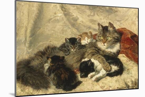 Taking a Cat Nap-Henriette Ronner-Knip-Mounted Giclee Print