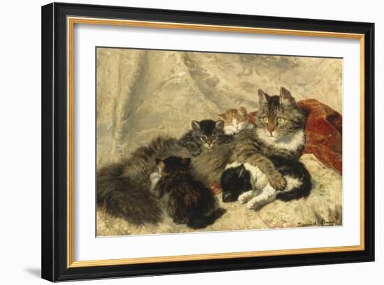 Taking a Cat Nap-Henriette Ronner-Knip-Framed Giclee Print