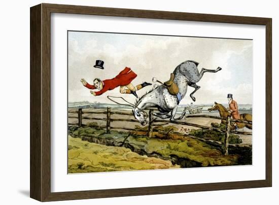 Taking a Tumble, from 'Qualified Horses and Unqualified Riders', 1815-Henry Thomas Alken-Framed Giclee Print