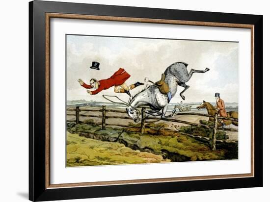 Taking a Tumble, from 'Qualified Horses and Unqualified Riders', 1815-Henry Thomas Alken-Framed Giclee Print