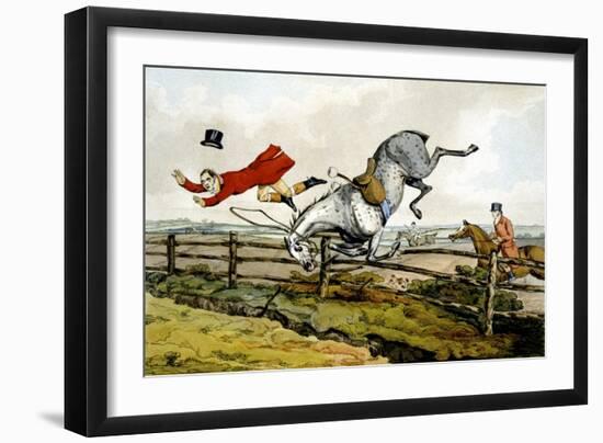 Taking a Tumble, from 'Qualified Horses and Unqualified Riders', 1815-Henry Thomas Alken-Framed Giclee Print