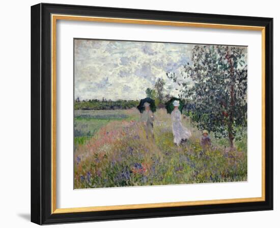 Taking a Walk Near Argenteuil-Claude Monet-Framed Giclee Print
