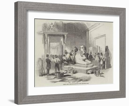 Taking Casts of the Sphynx, at the Louvre-null-Framed Giclee Print