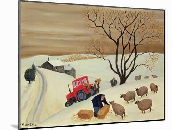 Taking Hay to the Sheep by Tractor-Margaret Loxton-Mounted Giclee Print