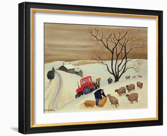 Taking Hay to the Sheep by Tractor-Margaret Loxton-Framed Giclee Print