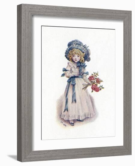 Taking in the roses' by Kate Greenaway-Kate Greenaway-Framed Giclee Print