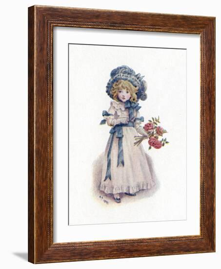 Taking in the roses' by Kate Greenaway-Kate Greenaway-Framed Giclee Print