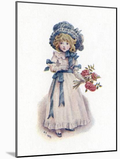 Taking in the roses' by Kate Greenaway-Kate Greenaway-Mounted Giclee Print