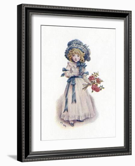 Taking in the roses' by Kate Greenaway-Kate Greenaway-Framed Giclee Print