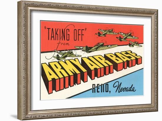 Taking Off, Army Air Base, Reno, Nevada-null-Framed Art Print