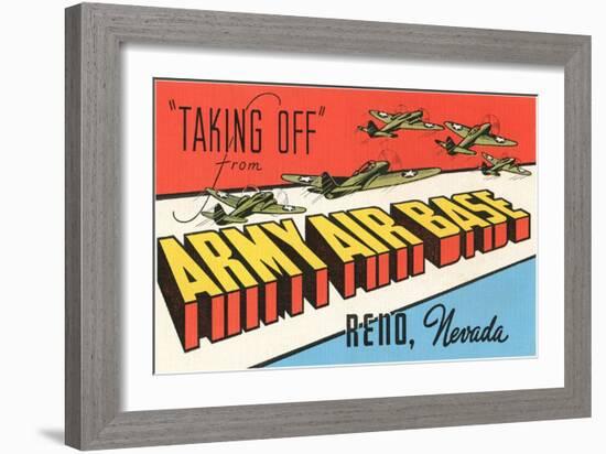Taking Off, Army Air Base, Reno, Nevada-null-Framed Art Print