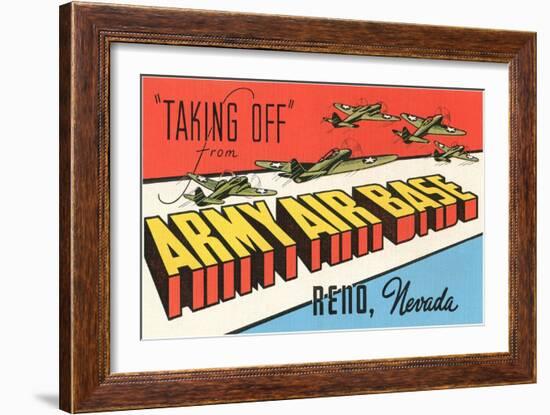 Taking Off, Army Air Base, Reno, Nevada-null-Framed Art Print