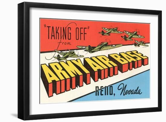 Taking Off, Army Air Base, Reno, Nevada-null-Framed Art Print
