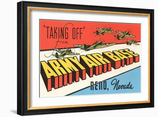 Taking Off, Army Air Base, Reno, Nevada-null-Framed Art Print