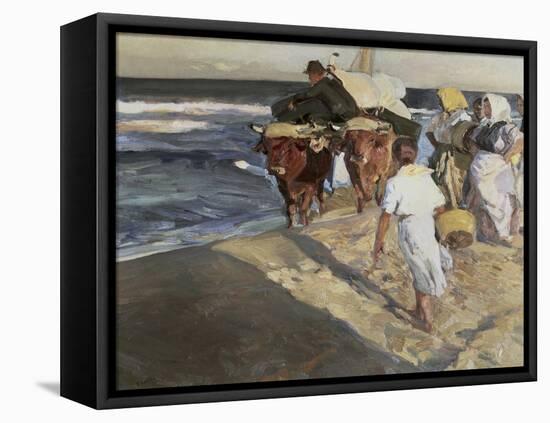 Taking Out the Boat-Joaquín Sorolla y Bastida-Framed Premier Image Canvas