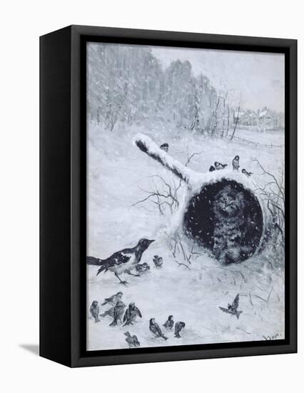 Taking Shelter-Louis Wain-Framed Premier Image Canvas