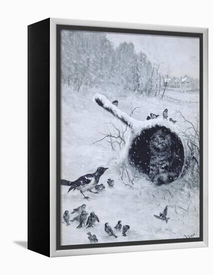 Taking Shelter-Louis Wain-Framed Premier Image Canvas