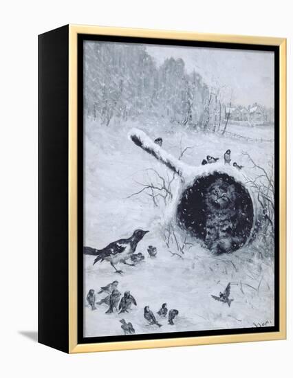 Taking Shelter-Louis Wain-Framed Premier Image Canvas