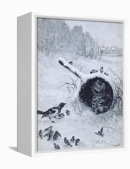 Taking Shelter-Louis Wain-Framed Premier Image Canvas