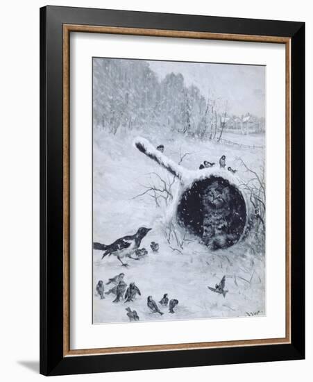 Taking Shelter-Louis Wain-Framed Giclee Print