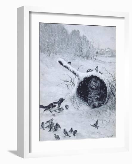 Taking Shelter-Louis Wain-Framed Giclee Print