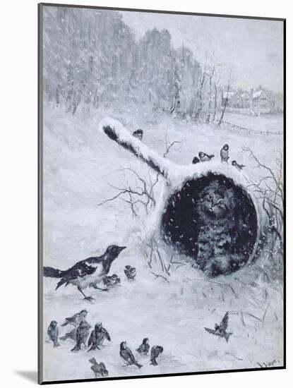 Taking Shelter-Louis Wain-Mounted Giclee Print