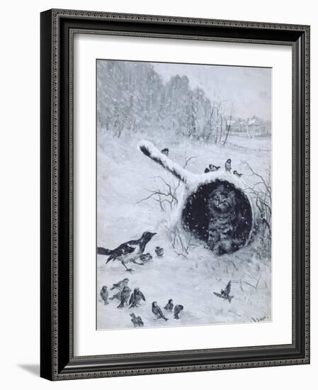 Taking Shelter-Louis Wain-Framed Giclee Print