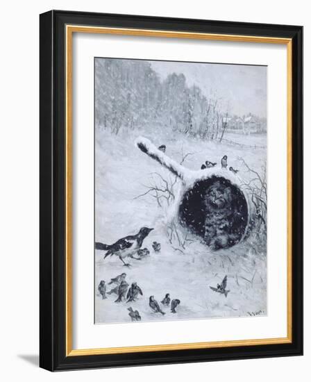 Taking Shelter-Louis Wain-Framed Giclee Print