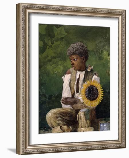 Taking Sunflower to Teacher-Winslow Homer-Framed Giclee Print