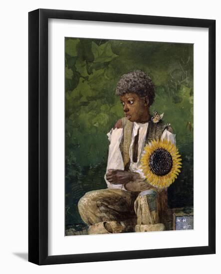 Taking Sunflower to Teacher-Winslow Homer-Framed Giclee Print