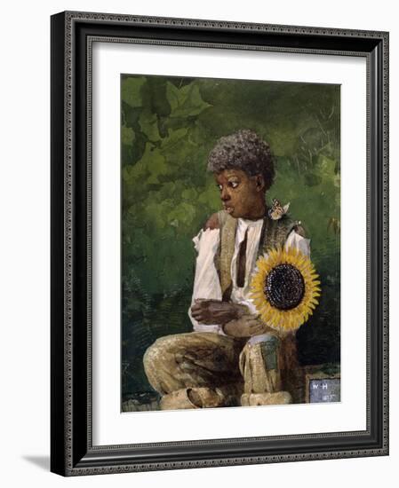 Taking Sunflower to Teacher-Winslow Homer-Framed Giclee Print