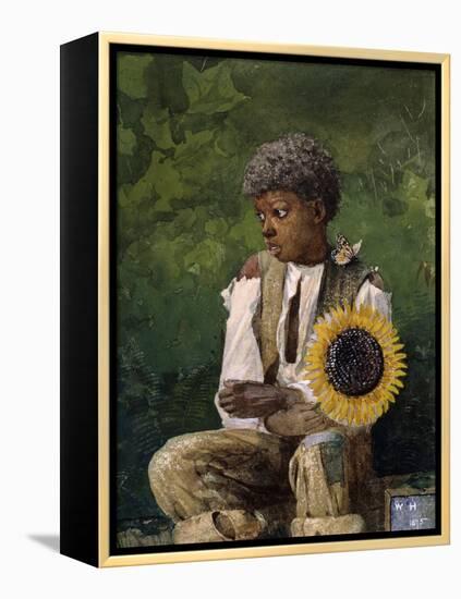 Taking Sunflower to Teacher-Winslow Homer-Framed Premier Image Canvas