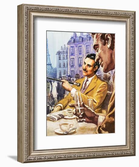 Taking Tea in Paris-English School-Framed Giclee Print