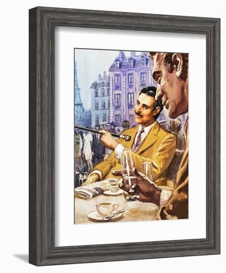 Taking Tea in Paris-English School-Framed Giclee Print